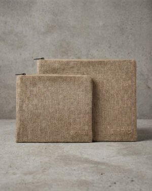 סט כיסויים לטלית תפילין דמוי פשתן בז'