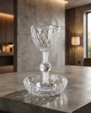 גביע קריסטל רגל אבנים