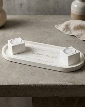 מעמד נרות אובאלי מבטון