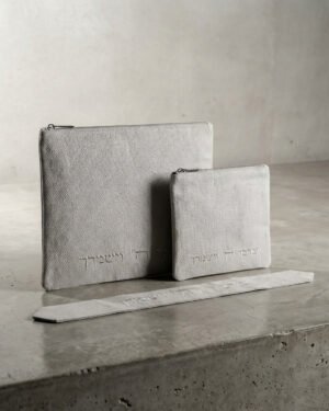 סט טלית ותפילין עם עטרה אפור